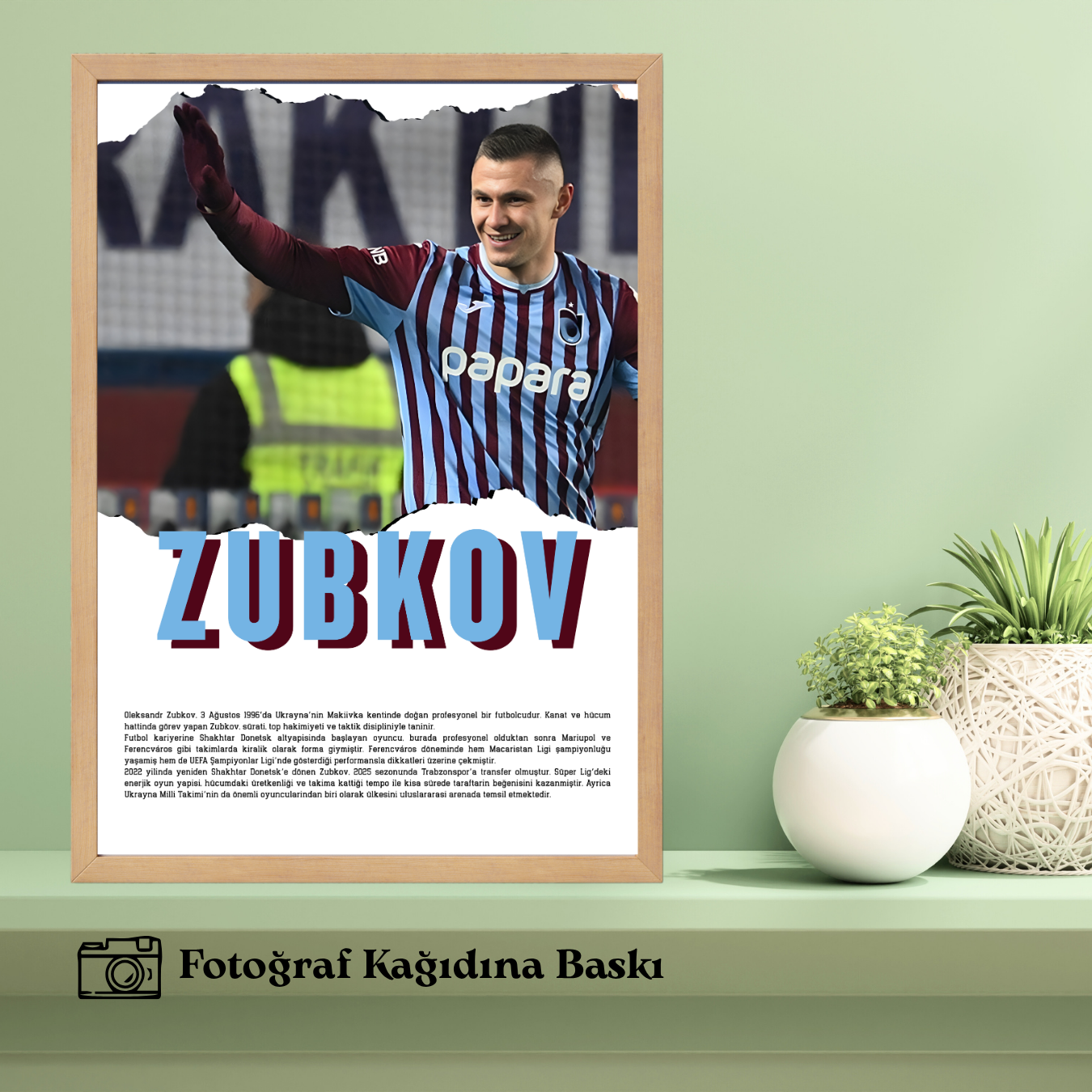 Seçtiğiniz Futbolcu Model 1 Tekli Ahşap Sporcu Tablo