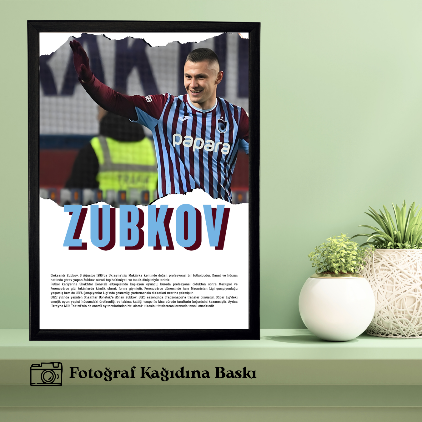 Seçtiğiniz Futbolcu Model 1 Tekli Ahşap Sporcu Tablo