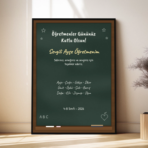 Kişiye Özel Öğretmenler Günü – Kara Tahta Tablosu