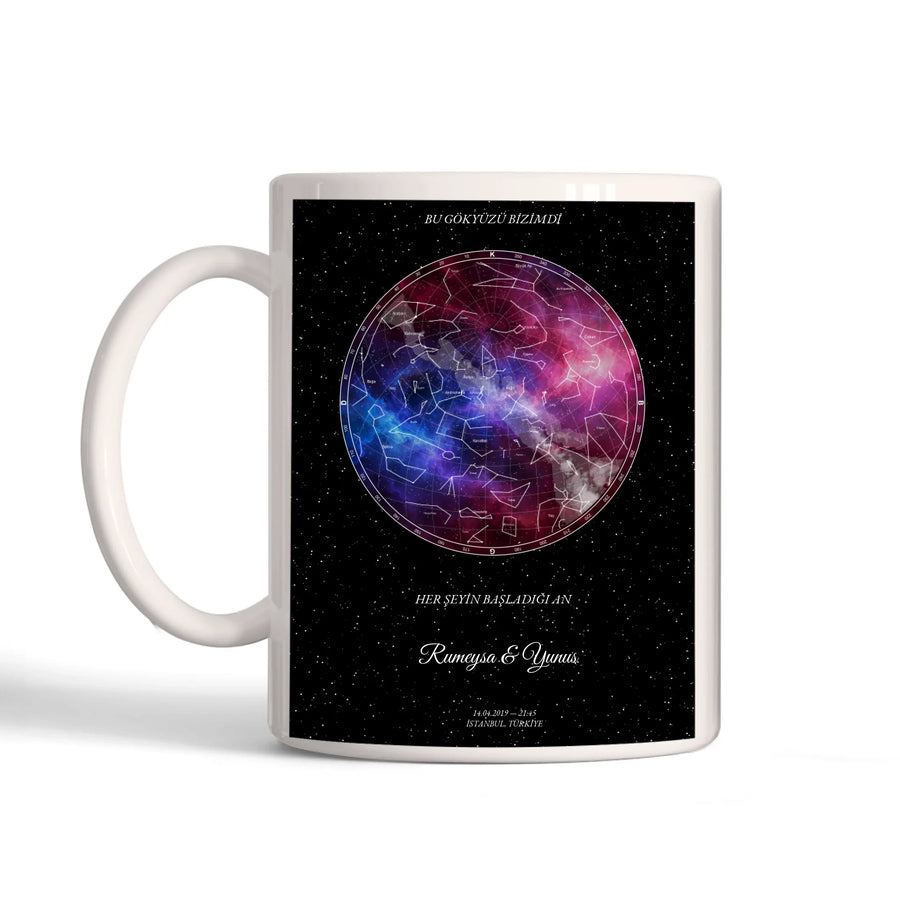 Kişiye Özel Gökyüzü Haritası – Düşler Kupa Bardak